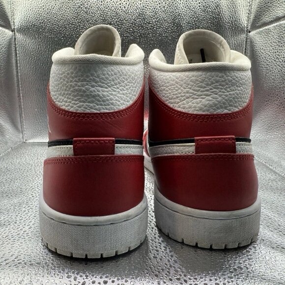 RARE 🚀 Size 12 - Air Jordan‎ 1 Mid Gym Red White Black Bred Women BQ6472 601 - Picture 7 of 11
